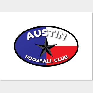 Austin Foosball Club Texas Flag Oval Posters and Art